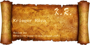 Krieger Róza névjegykártya