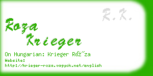 roza krieger business card